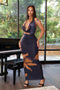 Ignite Petal Chain Cowl Maxi Dress